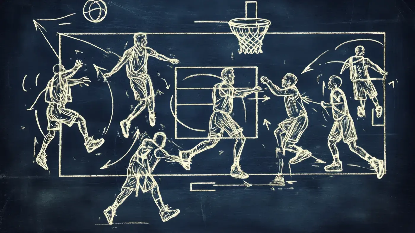 Basketlag i spel på plan