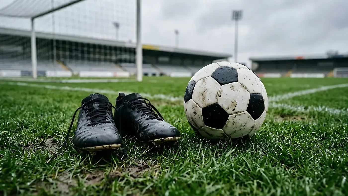 Fotbollsskor på gräsplan
